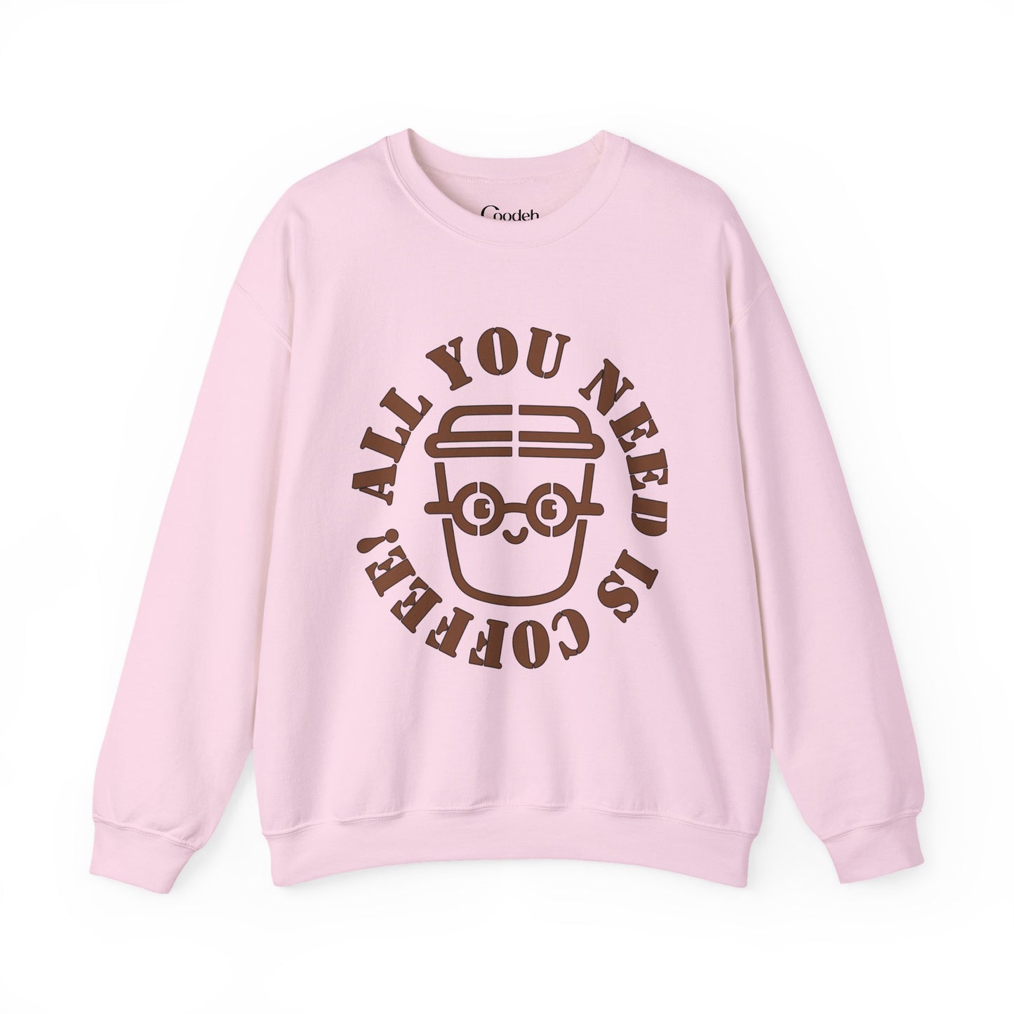 All You Need Is Coffee Crewneck Sweatshirt worn by model