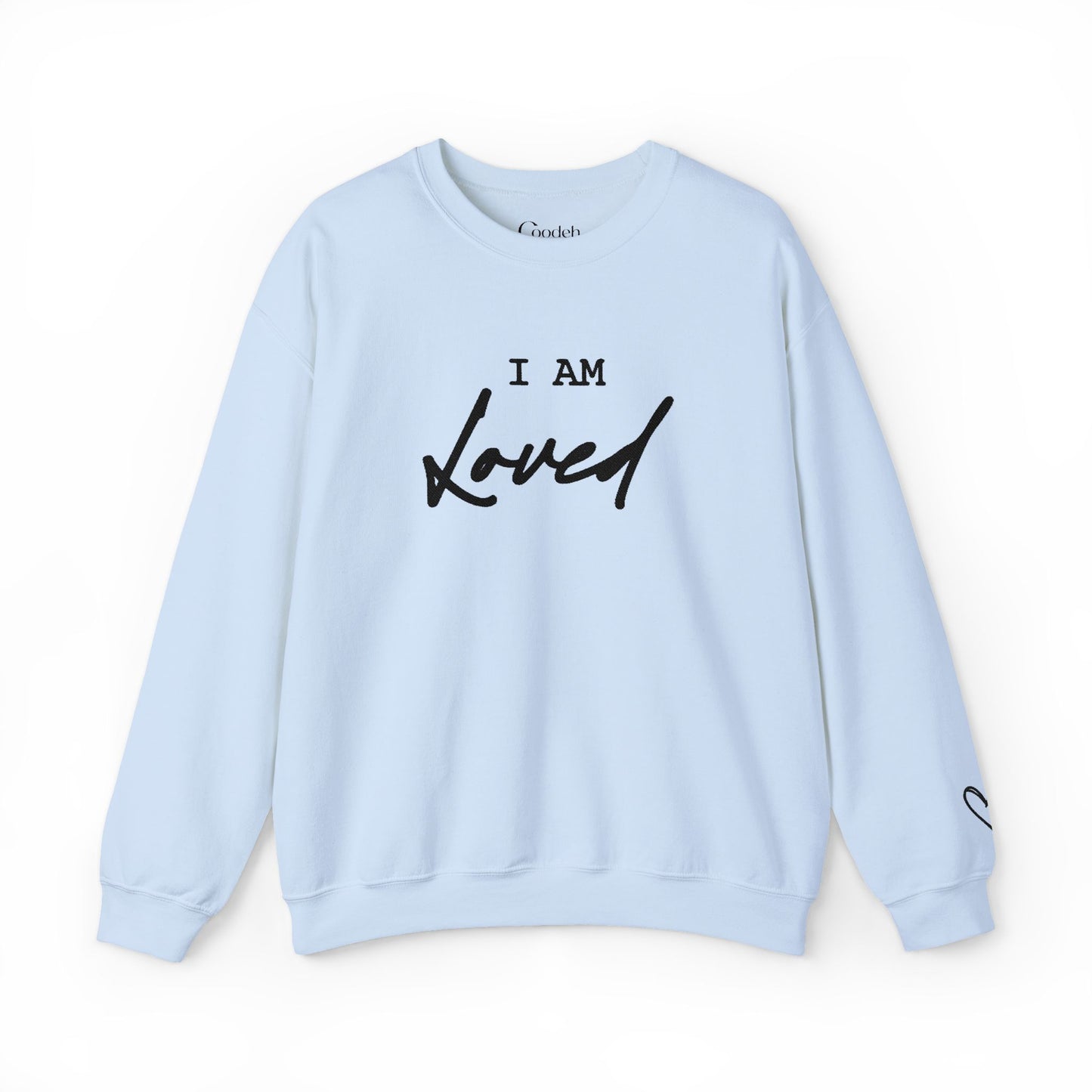 I Am Loved Crewneck Sweatshirt sleeve detail