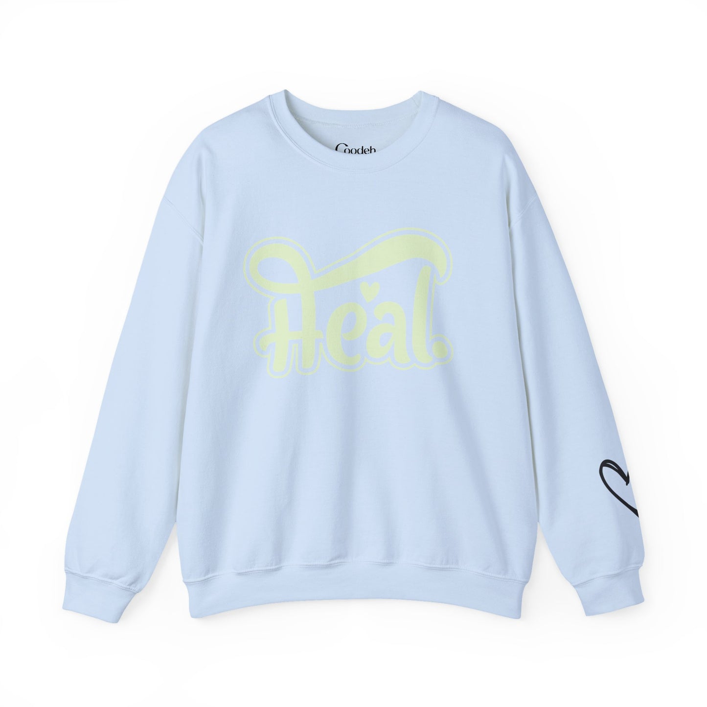 Heal Inspirational Crewneck Sweatshirt back graphic design