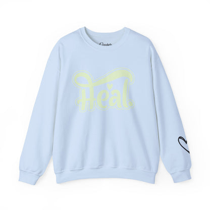 Heal Inspirational Crewneck Sweatshirt back graphic design