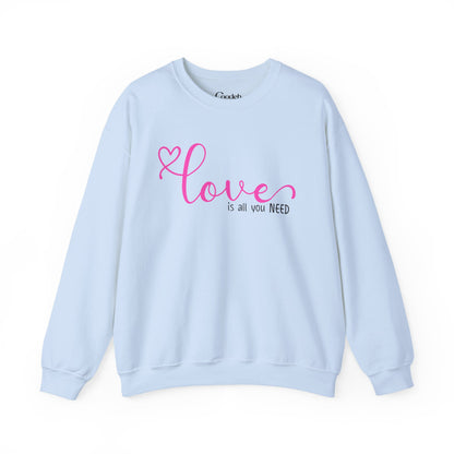 Love Is All You Need Crewneck Sweatshirt collar detail