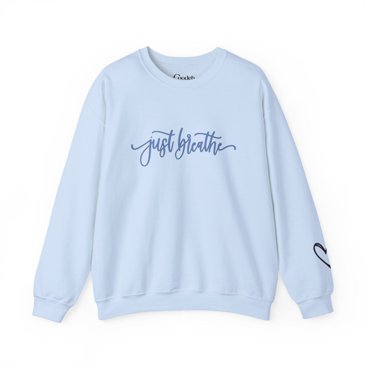 Just Breathe Crewneck Sweatshirt motivational lifestyle clothing