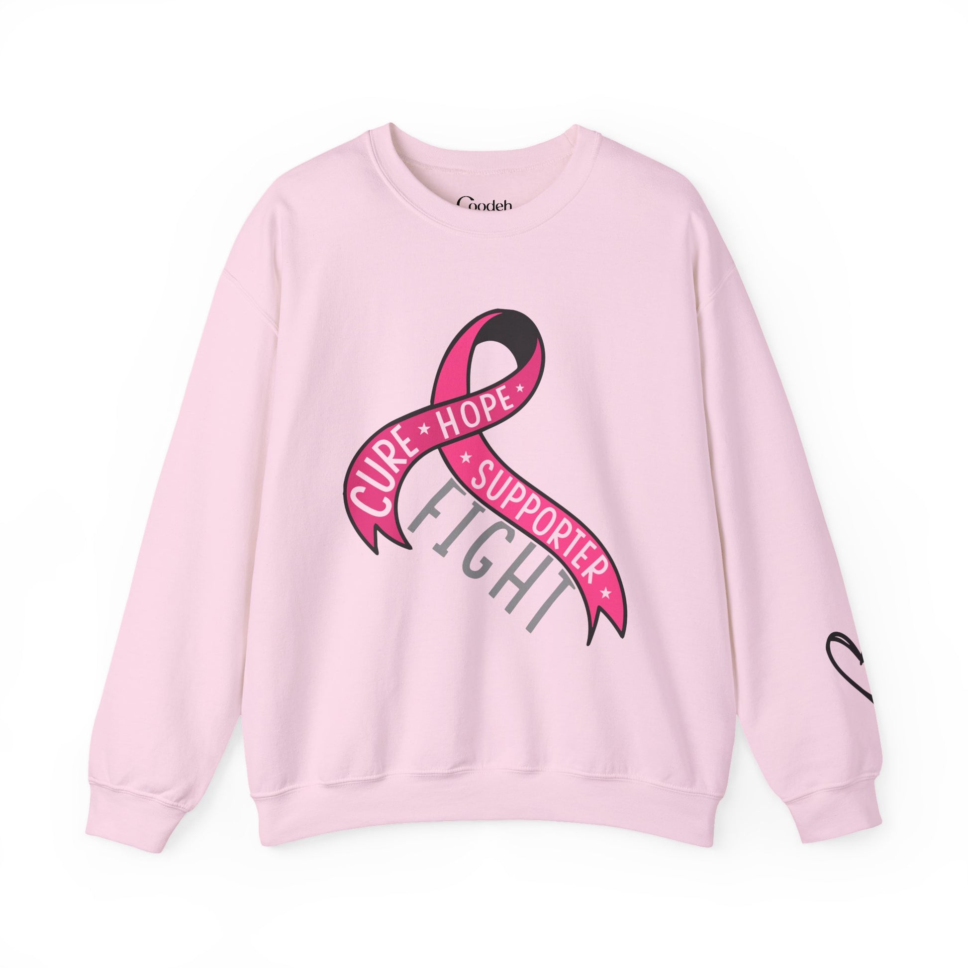 Pink Ribbon Cure Hope Supporter Fight Sweatshirt front view