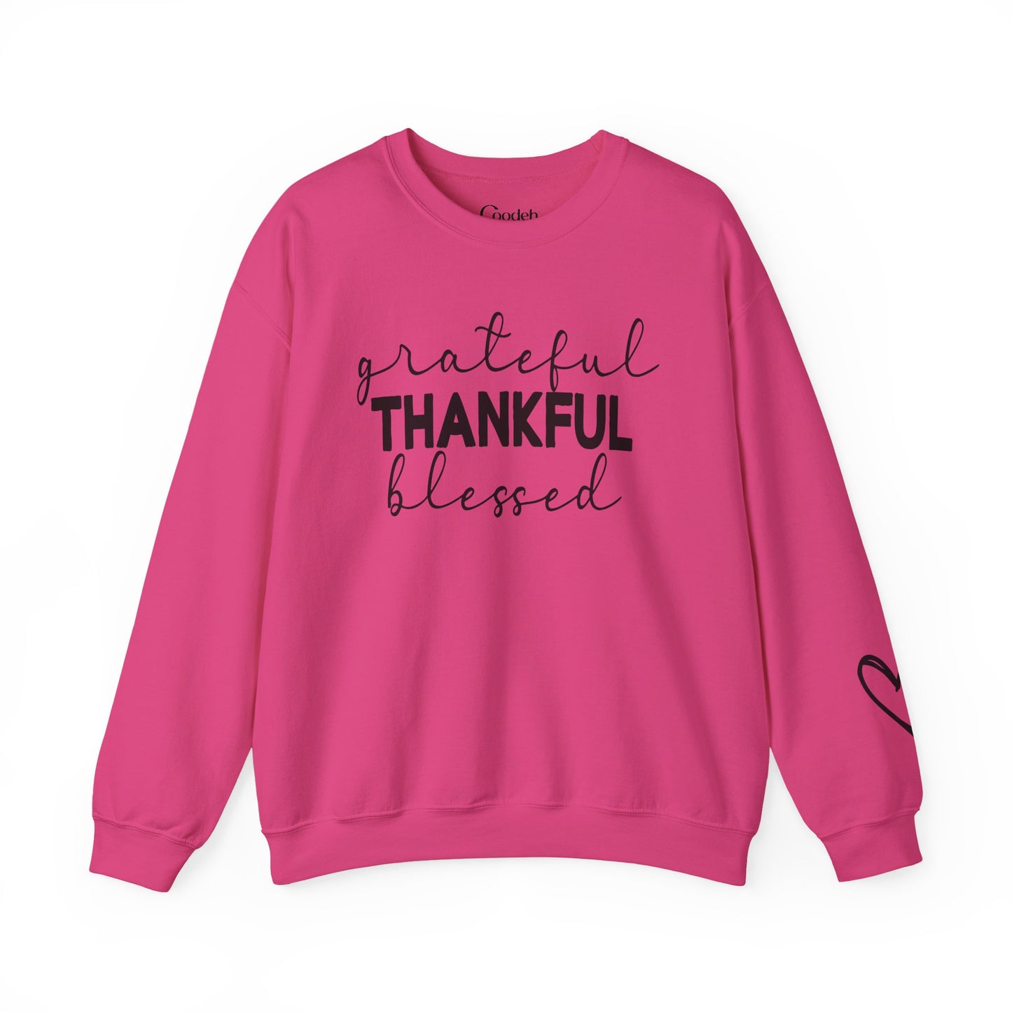 Grateful Thankful Blessed Crewneck Sweatshirt cozy fleece interior