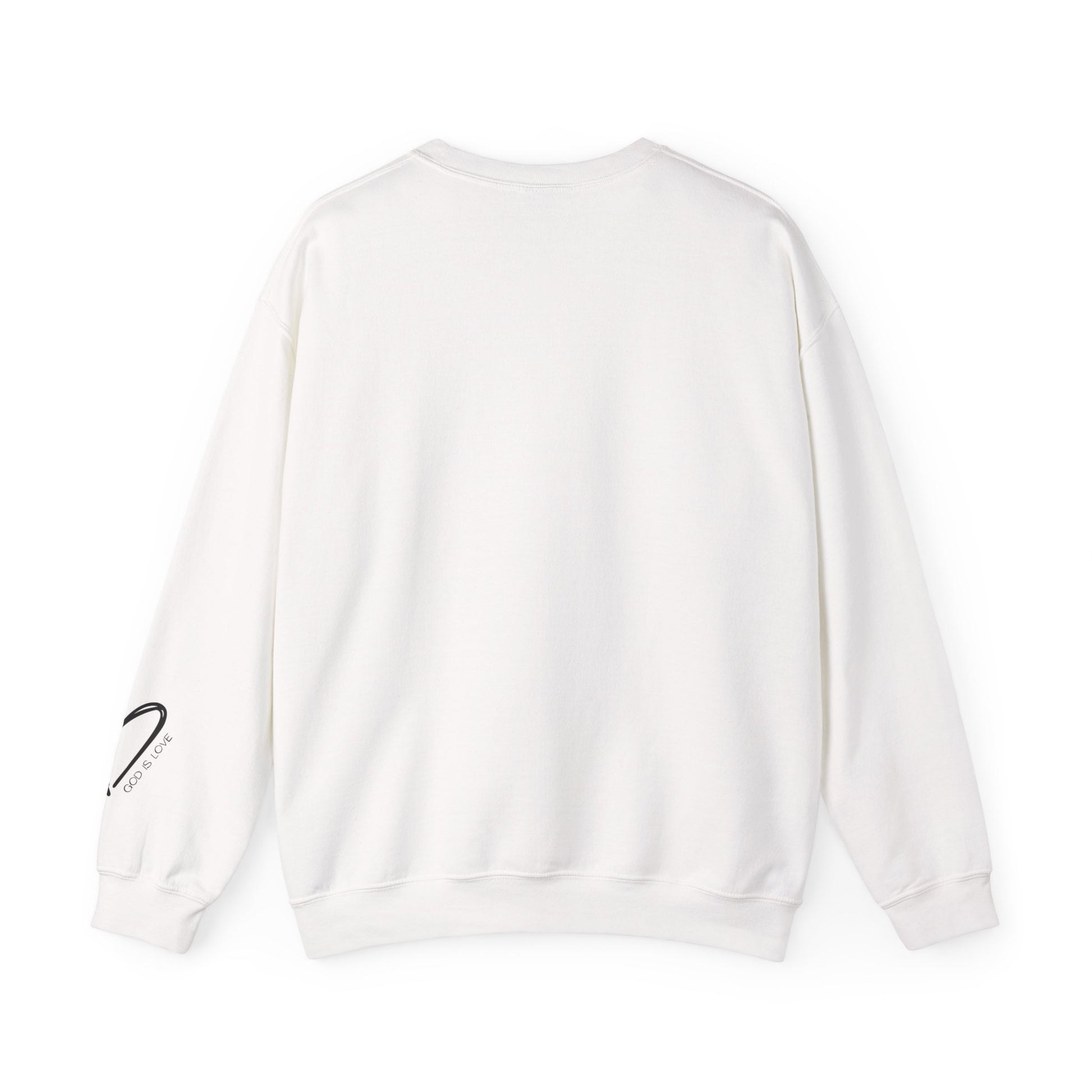 White Grateful Thankful Blessed Crewneck Sweatshirt back view