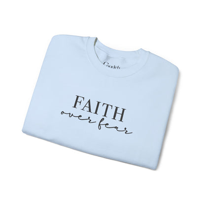 Faith Over Fear Crewneck Sweatshirt cotton blend fabric