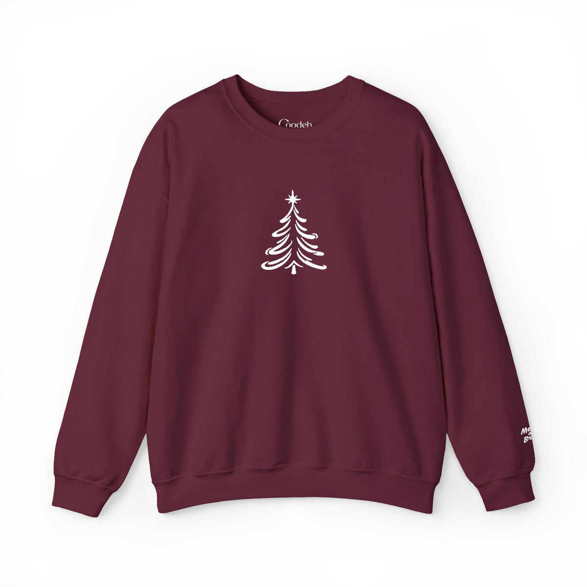 Minimal White Christmas Tree Crewneck Sweatshirt