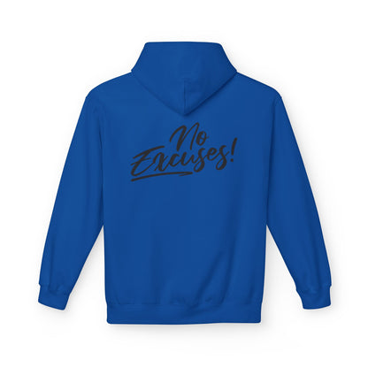 No Excuses Inspirational Graphic Hoodie unisex style