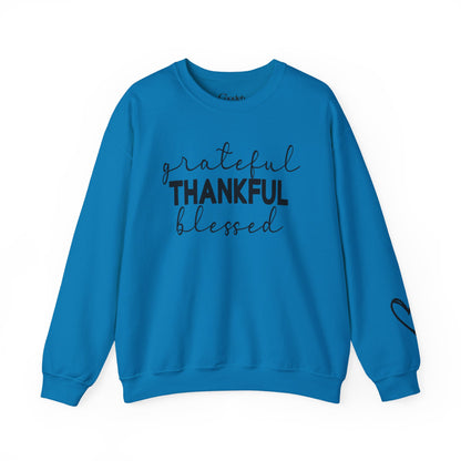 Grateful Thankful Blessed Crewneck Sweatshirt spring casual wear