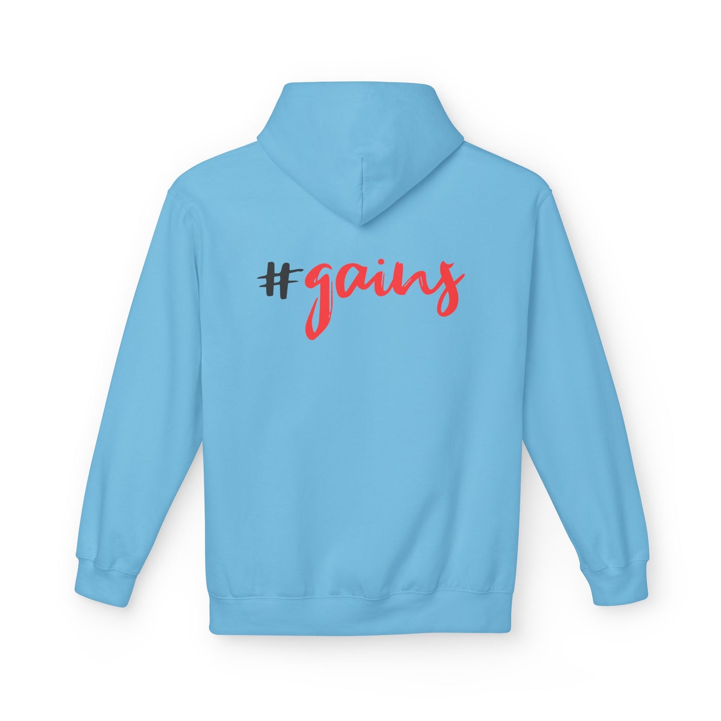 Gains Workout Hoodie for Fitness Lovers hood detail