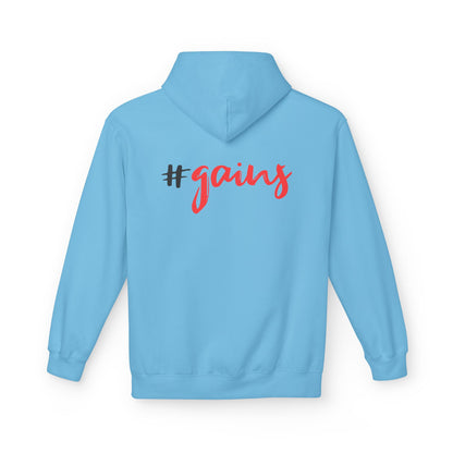 Gains Workout Hoodie for Fitness Lovers hood detail
