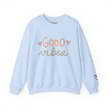 Good Vibes Crewneck Sweatshirt positive message design