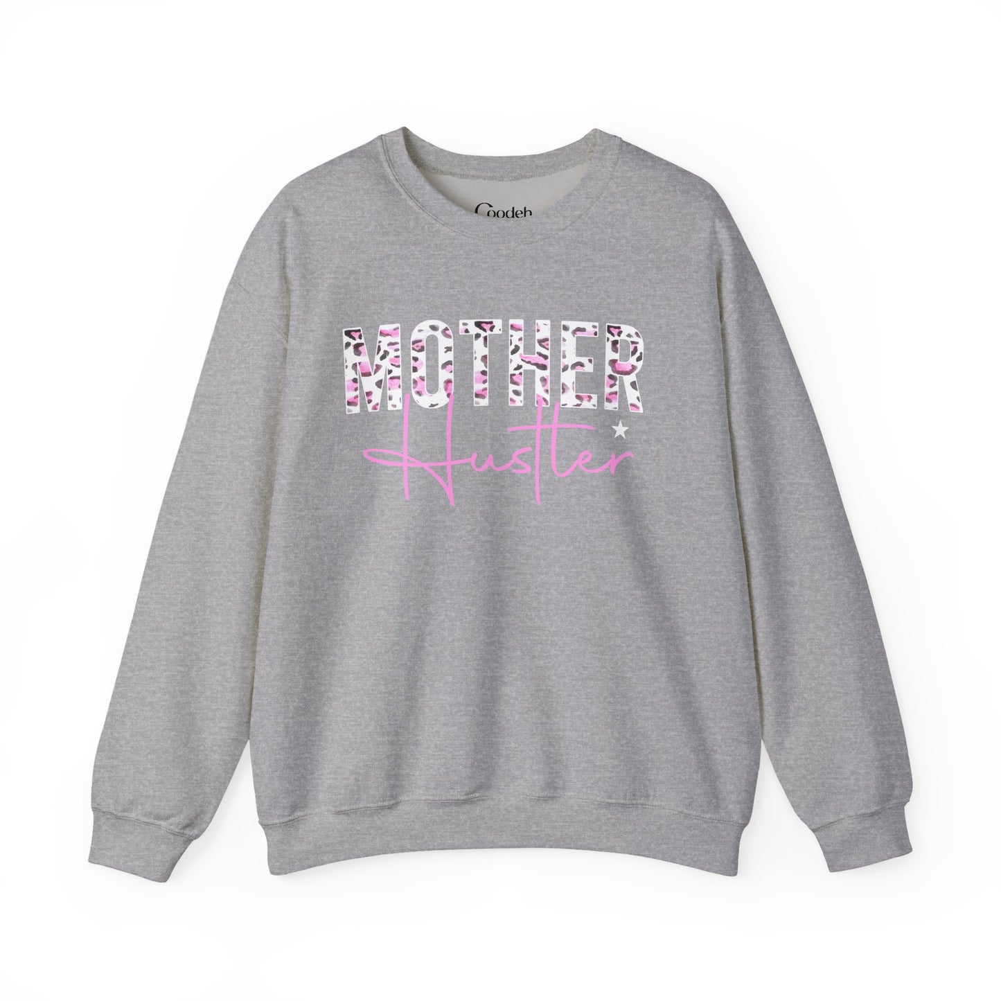 Mother Hustler Leopard Crewneck Sweatshirt front view