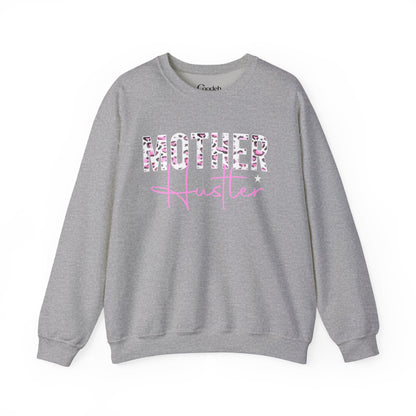 Mother Hustler Leopard Crewneck Sweatshirt front view