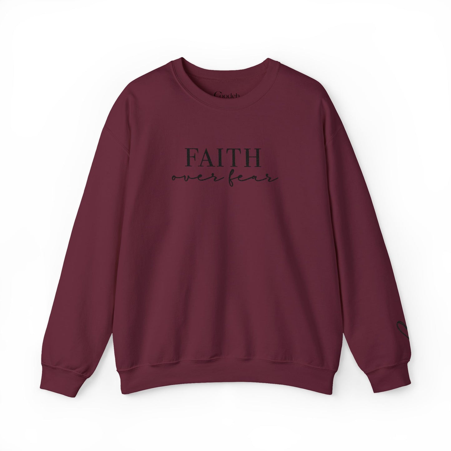 Faith Over Fear Crewneck Sweatshirt white color option