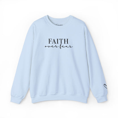 Faith Over Fear Crewneck Sweatshirt faith message design