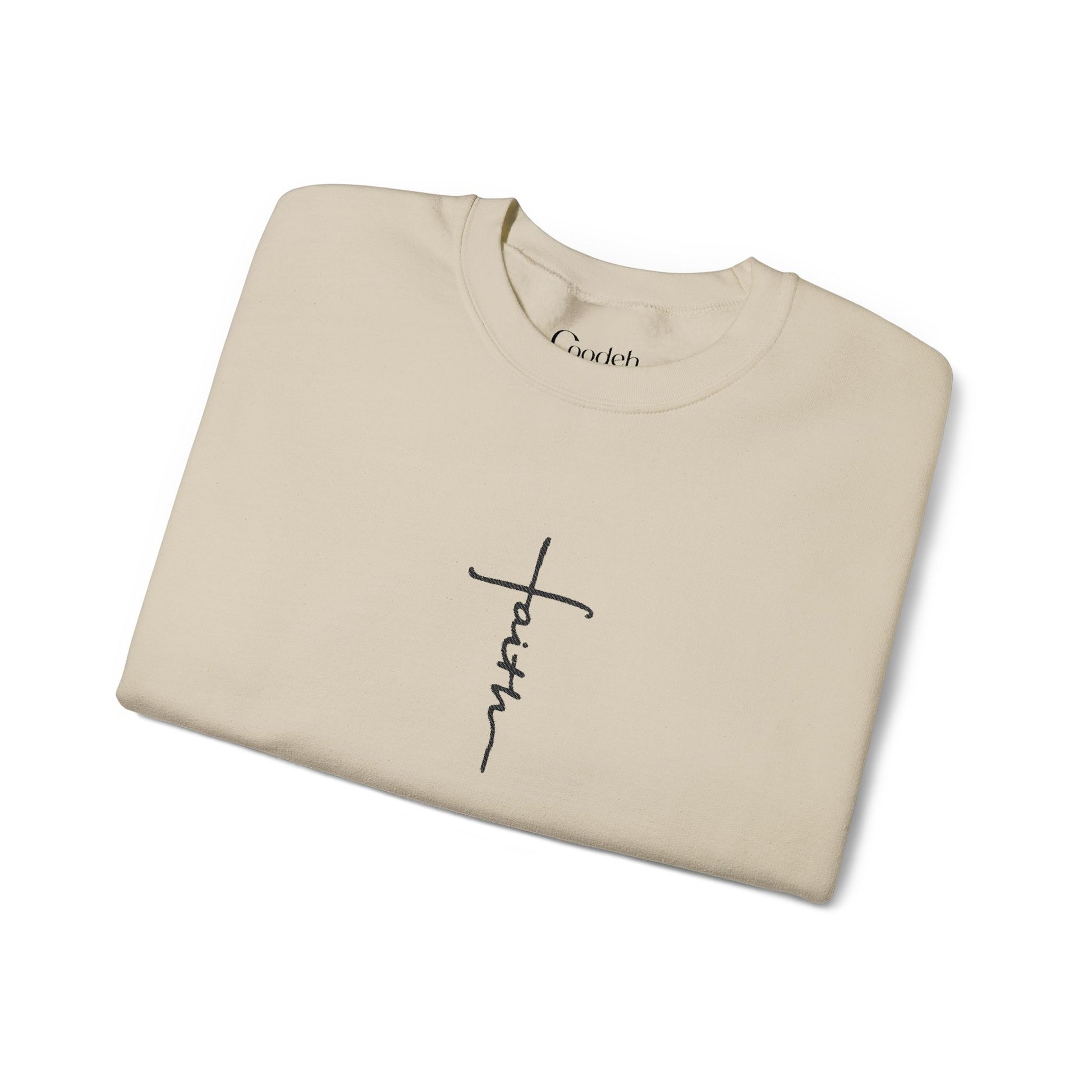 Faith Cross Script Crewneck Sweatshirt inspirational gift