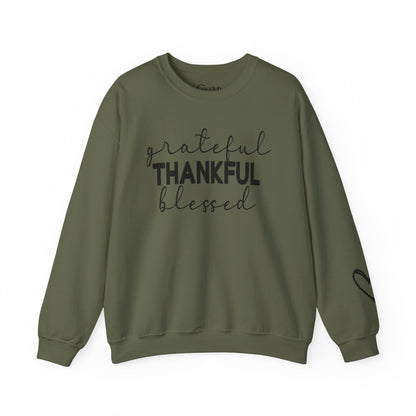 Grateful Thankful Blessed Crewneck Sweatshirt weekend casual outfit