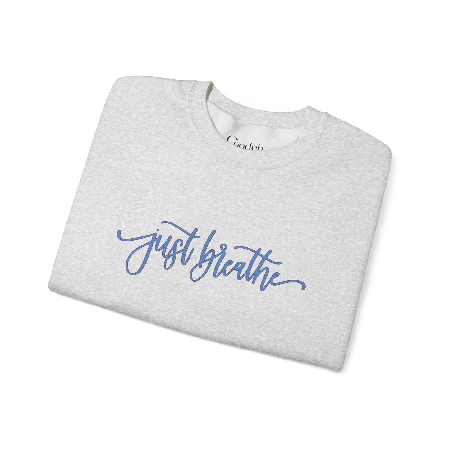 Just Breathe Crewneck Sweatshirt flat lay product image