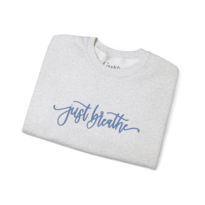 Just Breathe Crewneck Sweatshirt flat lay product image