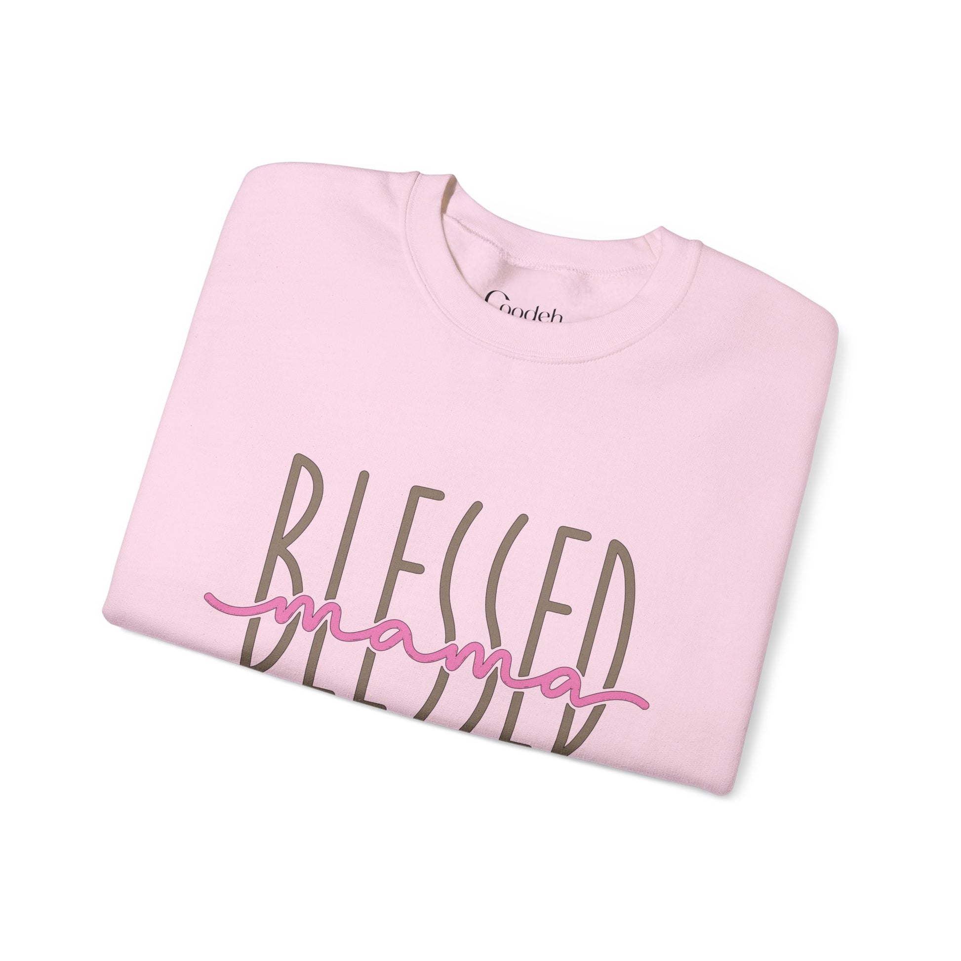 Blessed Mama Crewneck Sweatshirt embroidery detail