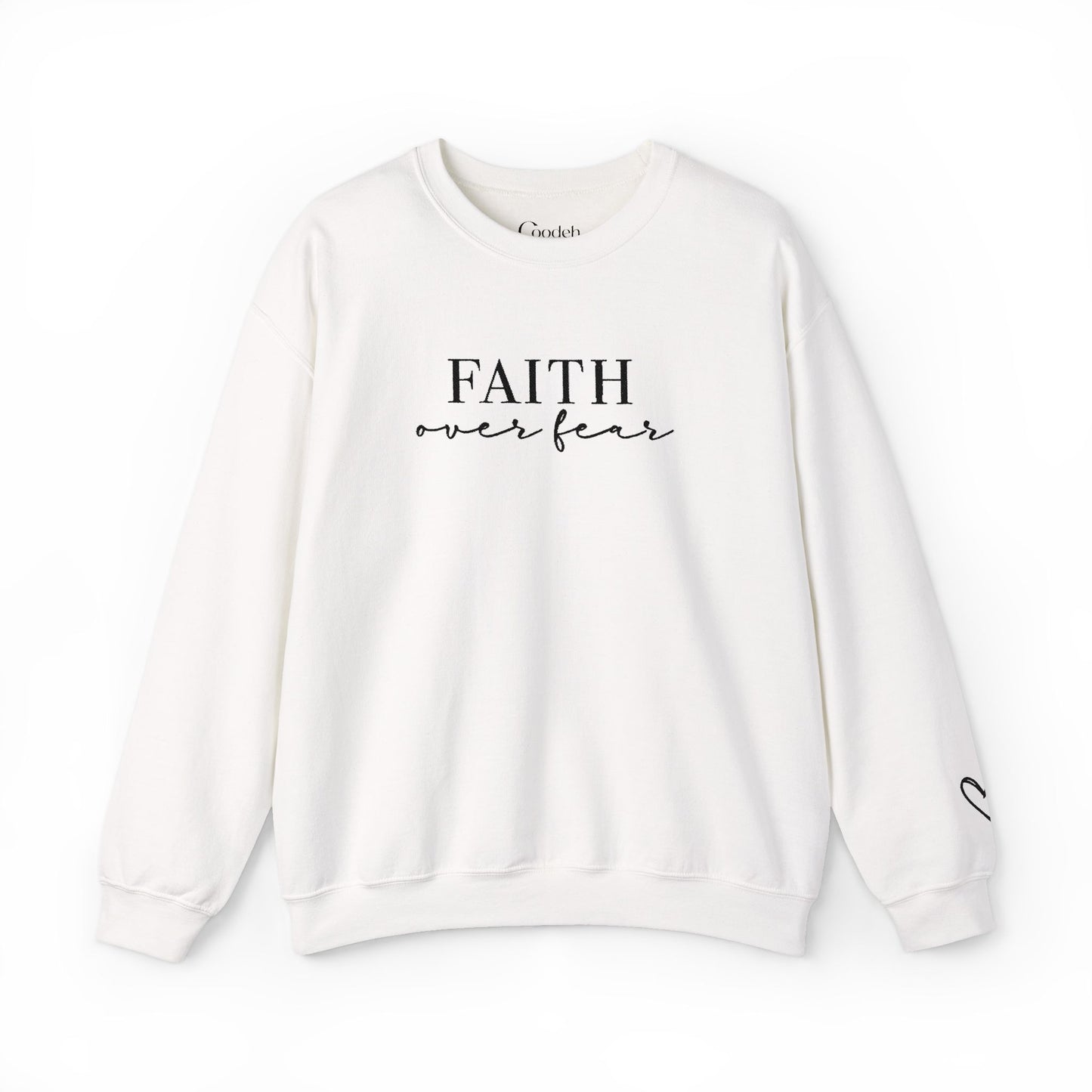 Faith Over Fear Crewneck Sweatshirt gray color option