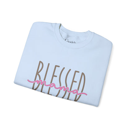 Blessed Mama Crewneck Sweatshirt worn by model