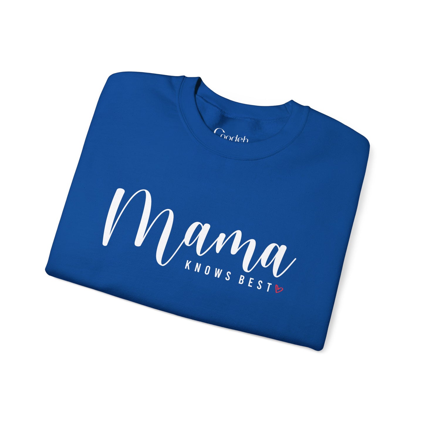 Mama Knows Best Crewneck Sweatshirt front print close up