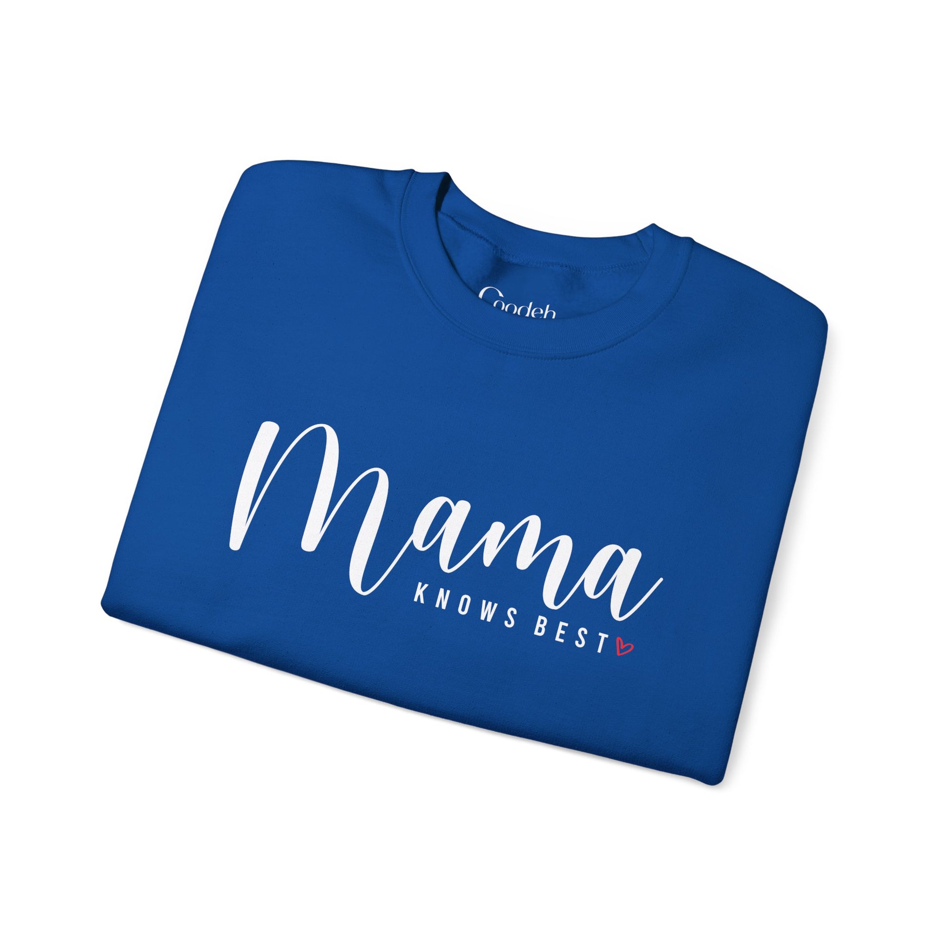 Mama Knows Best Crewneck Sweatshirt front print close up