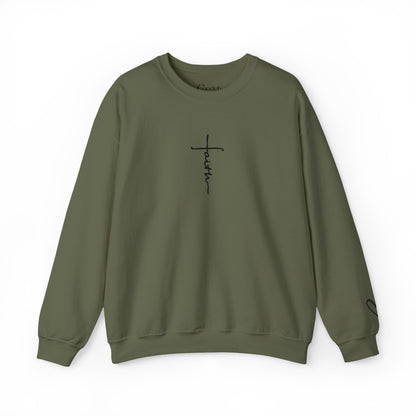 Faith Cross Script Crewneck Sweatshirt comfortable wear