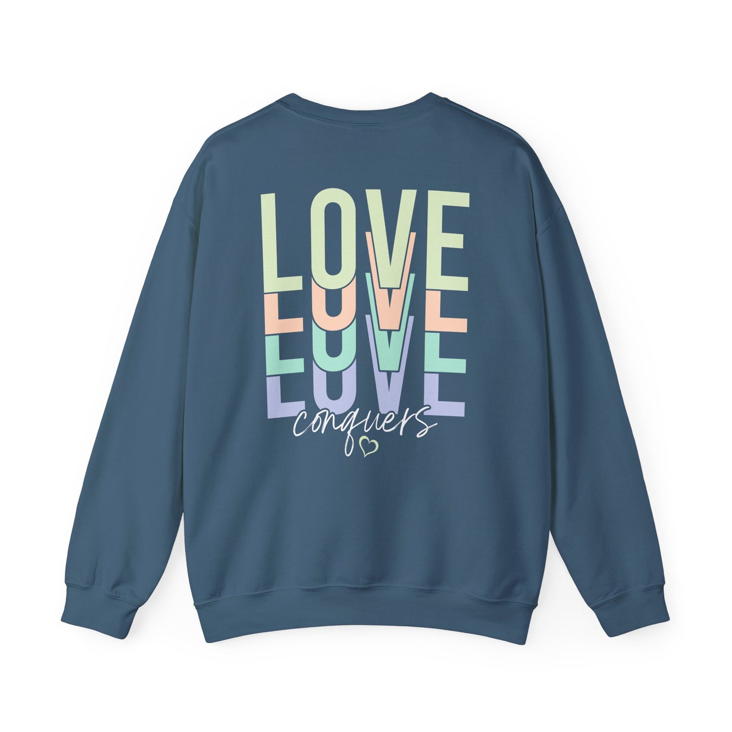 Black Love Conquers Crewneck Sweatshirt front view