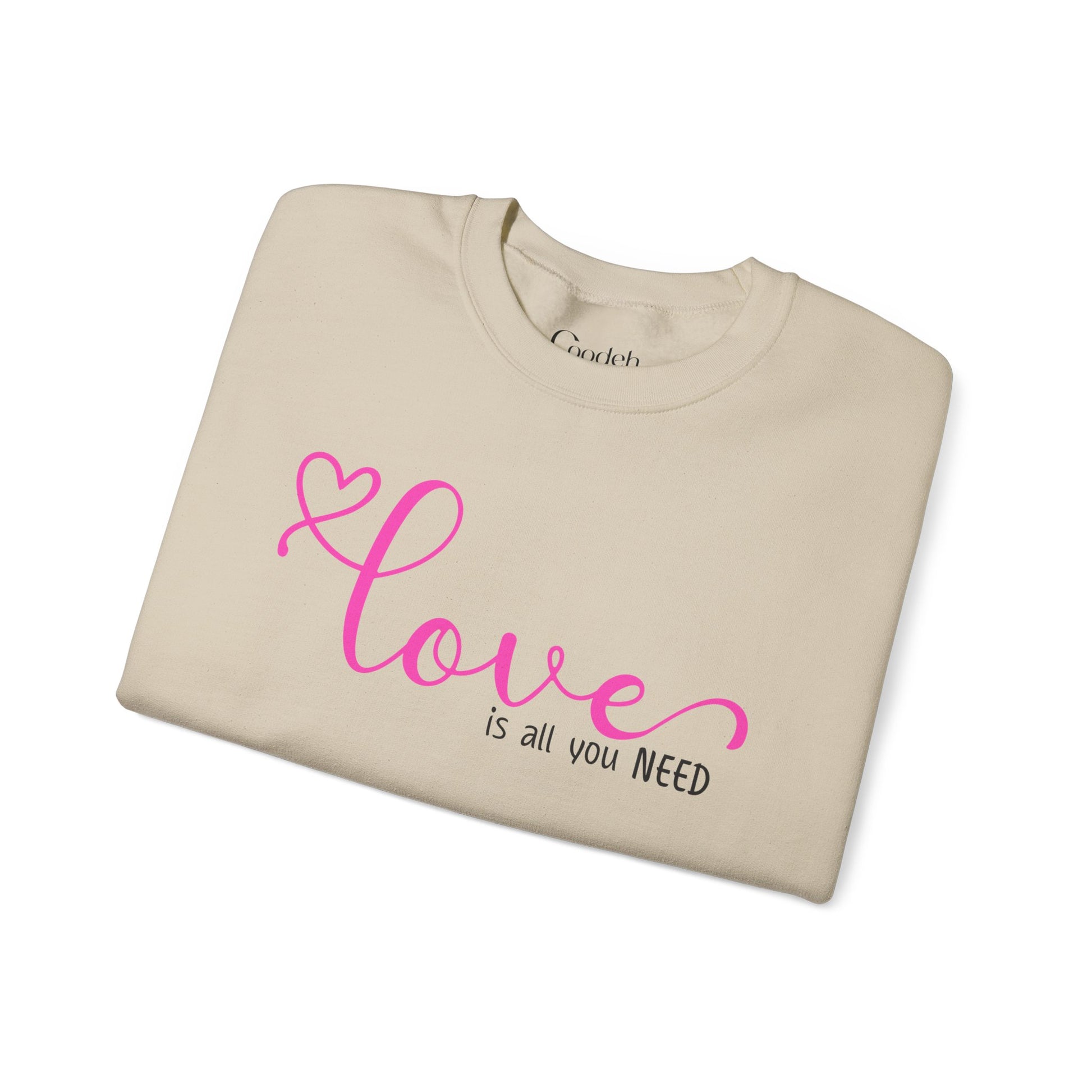 Love Is All You Need Crewneck Sweatshirt durable stitching