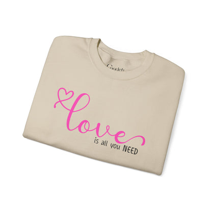 Love Is All You Need Crewneck Sweatshirt durable stitching