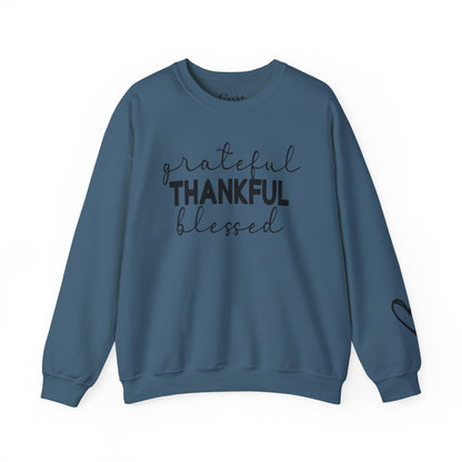 Grateful Thankful Blessed Crewneck Sweatshirt thoughtful gift idea