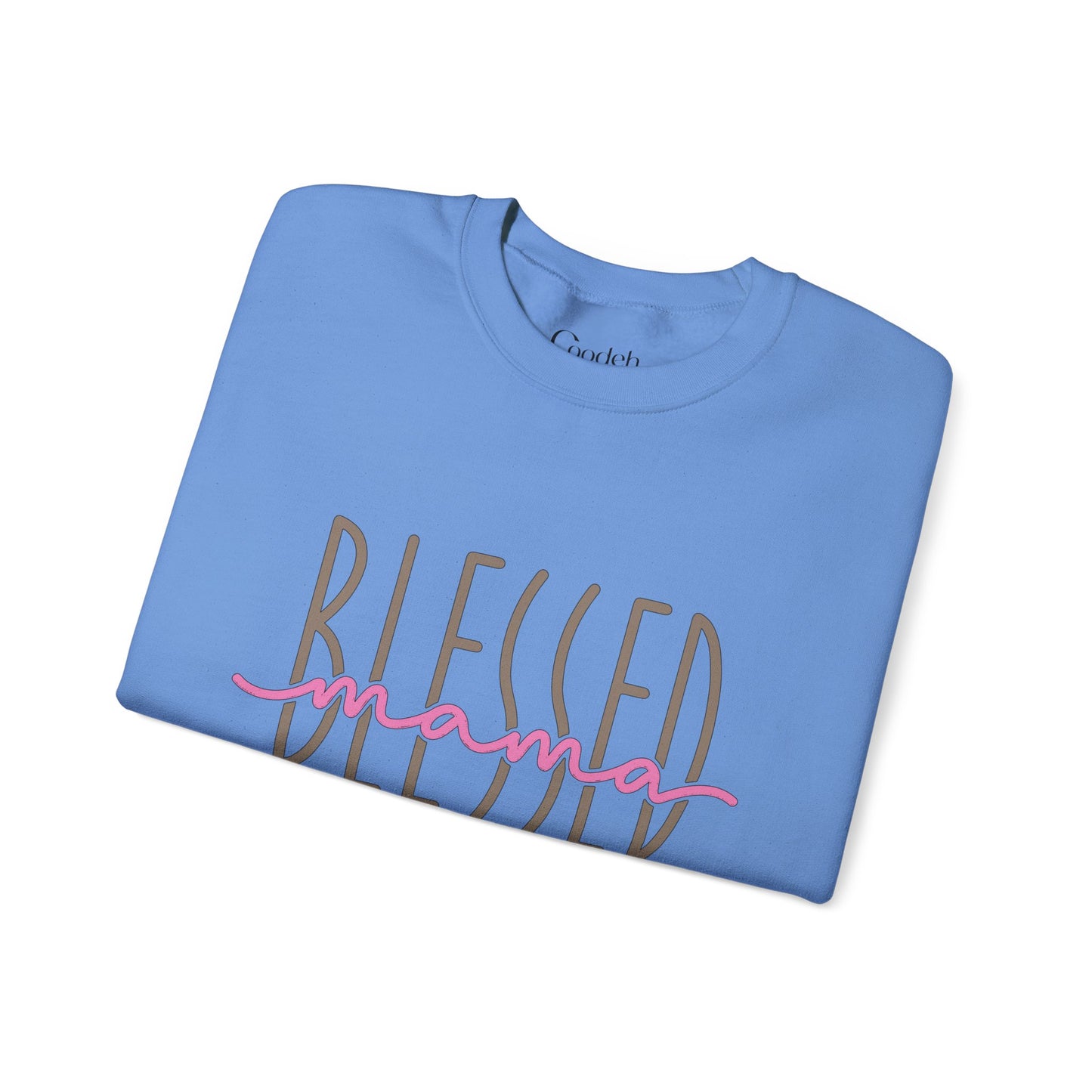 Blessed Mama Crewneck Sweatshirt close up view