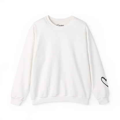 White I Am Worthy Crewneck Sweatshirt back view