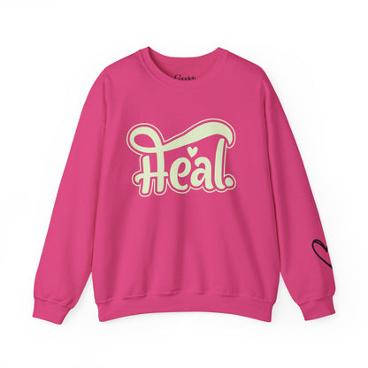 Heal Inspirational Crewneck Sweatshirt cotton blend fabric