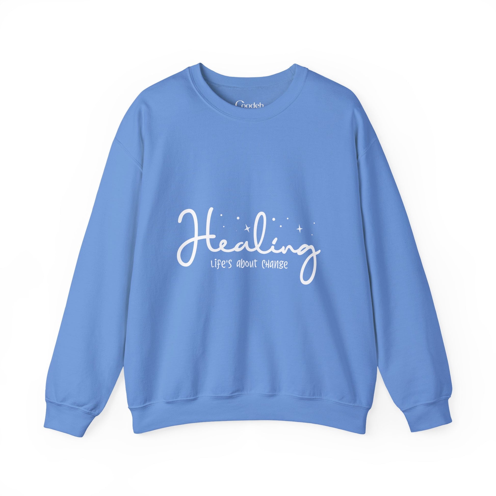 Healing Life's About Change Crewneck Sweatshirt ribbed collar detail