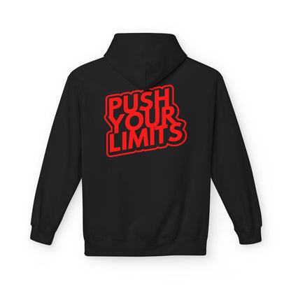Push Your Limits Motivational Fitness Hoodie relaxed fit design