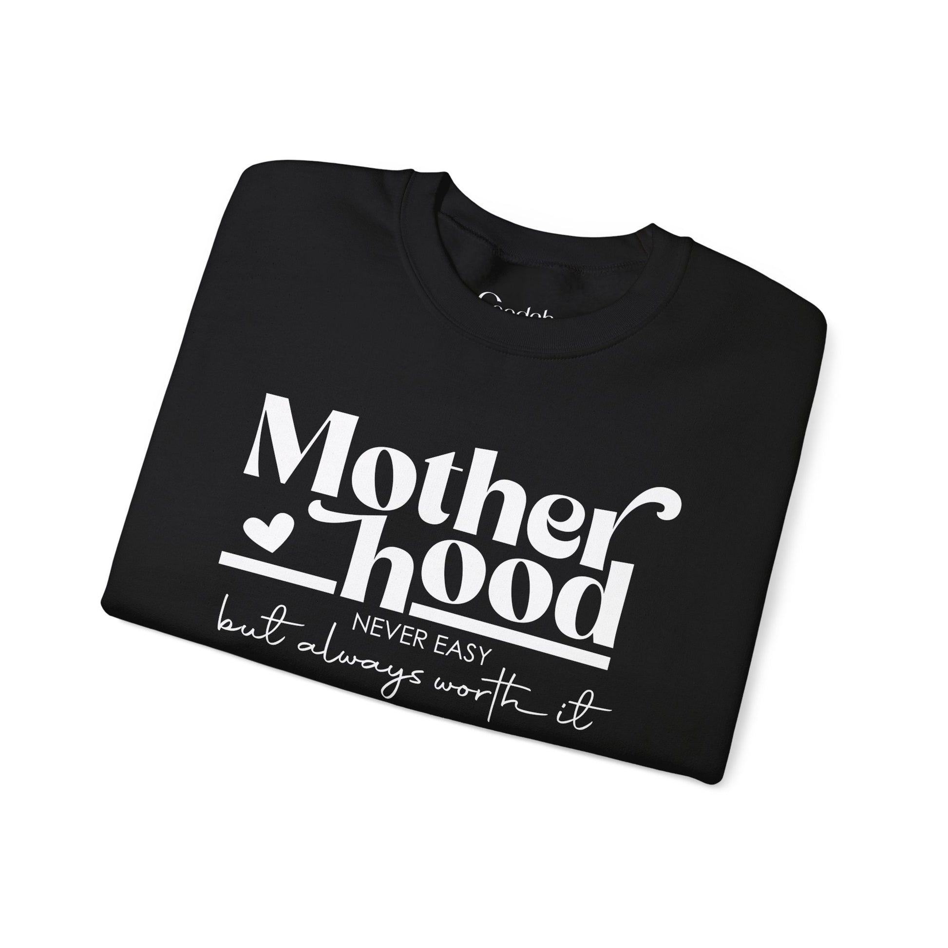 Motherhood Graphic Crewneck Sweatshirt embroidery detail