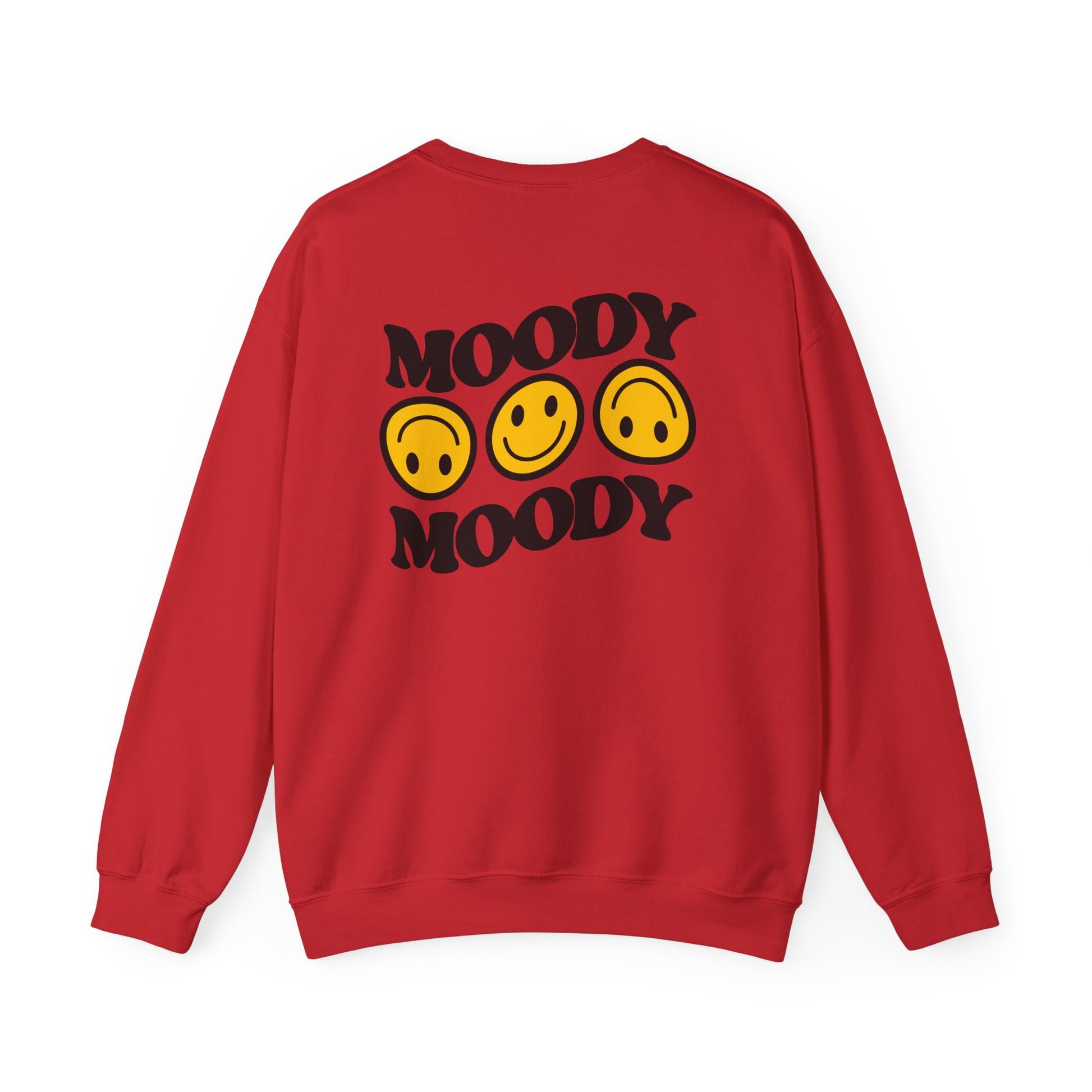 Moody Faces Crewneck Sweatshirt back graphic design