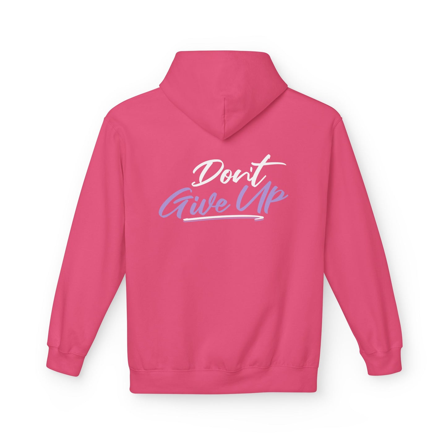 Don't Give Up Inspirational Graphic Hoodie hood detail