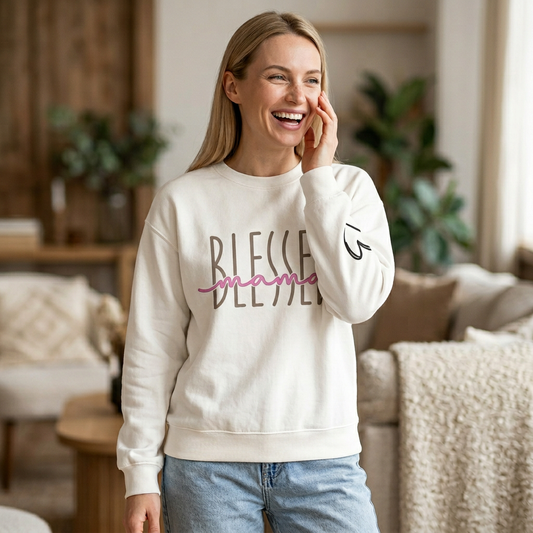 Blessed Mama Crewneck Sweatshirt back design