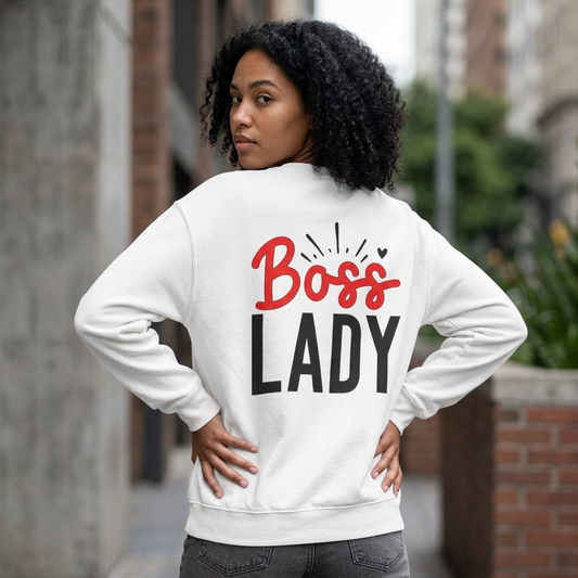 Boss Lady Graphic Crewneck Sweatshirt back design