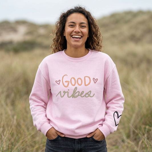 Good Vibes Crewneck Sweatshirt back design