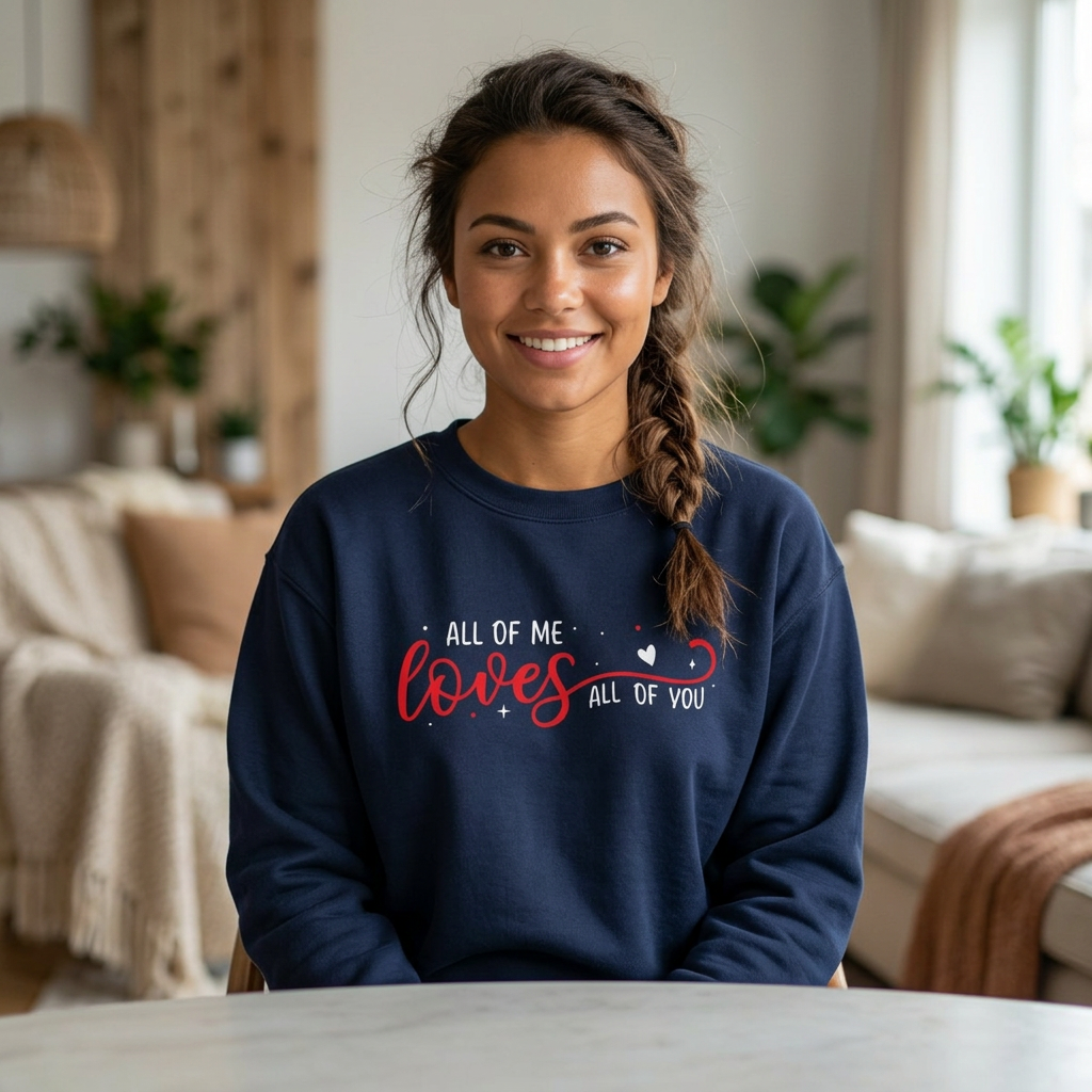 All of Me Loves All of You Crewneck Sweatshirt front view