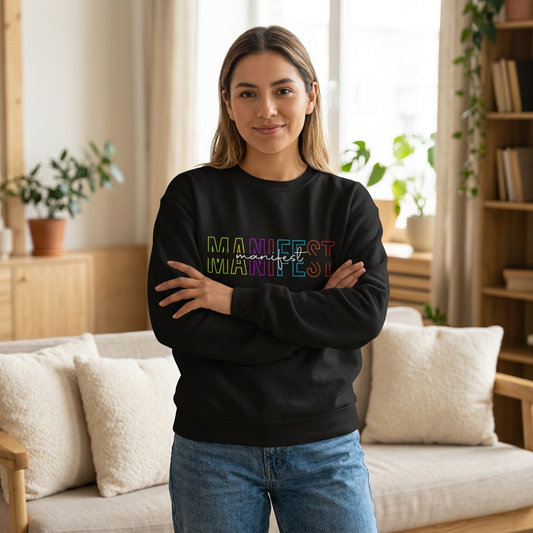 MANIFEST Graphic Crewneck Sweatshirt back design
