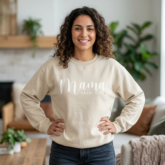 Mama Knows Best Crewneck Sweatshirt back design