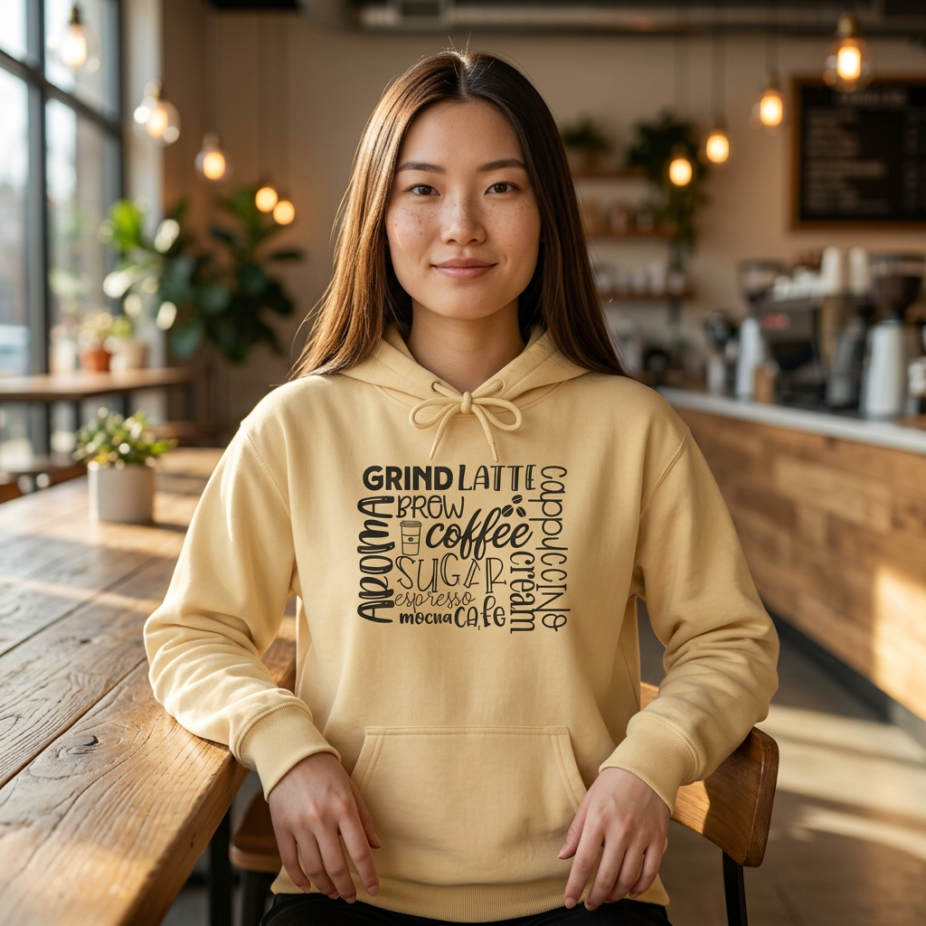 Coffee Lover Graphic Hoodie for Everyday Wear back graphic detail