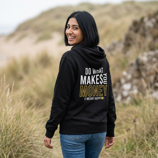 Do What Makes You Money I Meant Happy Hoodie soft cotton feel